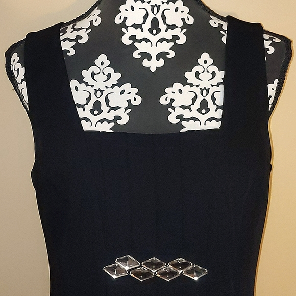 Ladies Ann Taylor LOFT Sleeveless Black Dress w/Front Pleats/ Classy Sz 10 - Picture 6 of 10